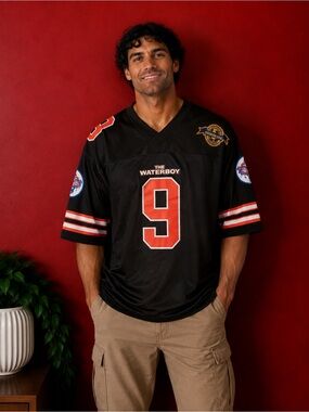 The Waterboy Bobby Boucher #9 Bourbon Bowl Football Jersey Black – Size L